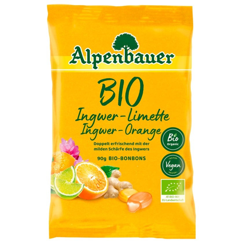 Alpenbauer Bio-Bonbons Ingwer Limette Orange vegan 90g